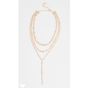 BaubleBar Aimee Layered Y Chain Necklace Gold